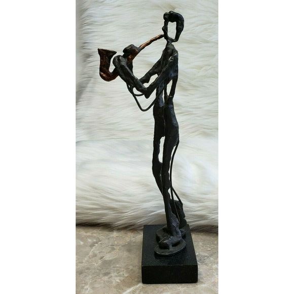 Other - Modern Metal Man Playing SAXOPHONE Statue Art 13"